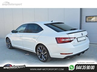 DIFUSOR TRASERO SKODA SUPERB MK3 2019-- NEGRO MATE