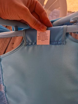 Silla Playa Bebé con Sombrilla Azul. Corte Inglés