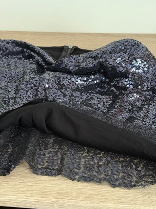 Falda de lentejuelas azul marino