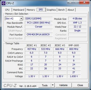 Corsair DDR3 XMS3 4GB 1600MHz RAM