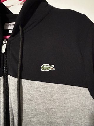 Sudadera Lacoste Sport Negra y Gris