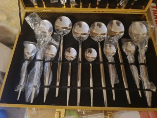 Set Posate 24 Pezzi Nuove Oro/Argento