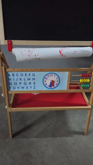 Pizarra infantil de madera con ABC y reloj