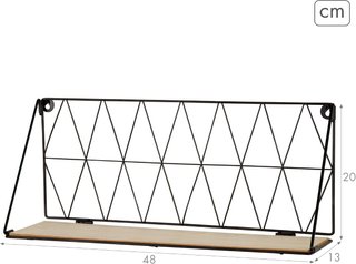 Estantería Pared Metálica Madera Diseño Triángulo