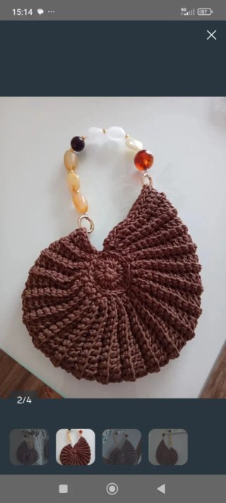 Bolso caracol tejido a mano , puedes elegir cadena