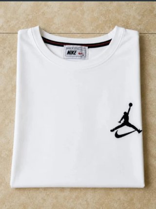 Camiseta Nike Jordan Logo Negra Blanca Talla M
