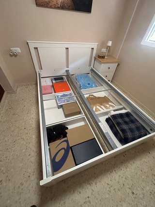 Cama Matrimonio Blanca con Cajones
