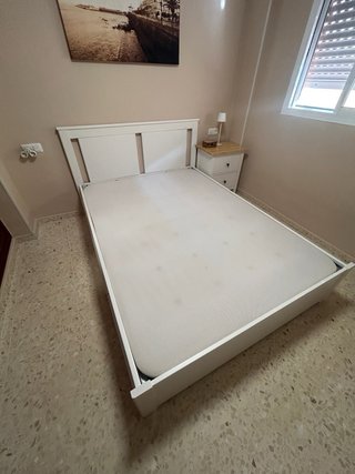 Cama Matrimonio Blanca con Cajones