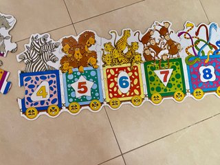 Puzzle Tren Animales. Vintage