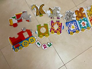 Puzzle Tren Animales. Vintage