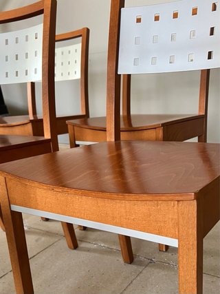 Pack 6 Sillas Madera Castaño y Acero