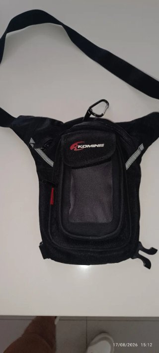 Mochila de pierna para motero negra