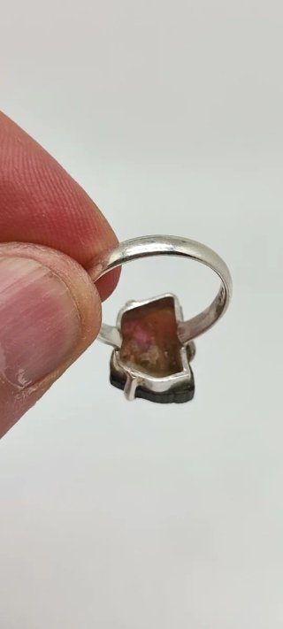 Anillo de Plata y Turmalina Sandía.