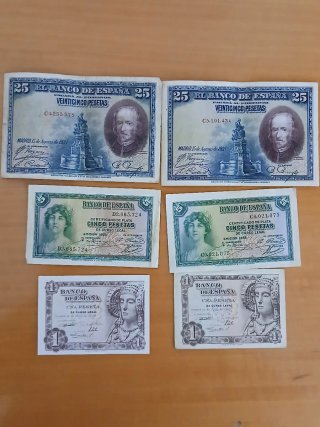 42 Billetes Españoles Colección