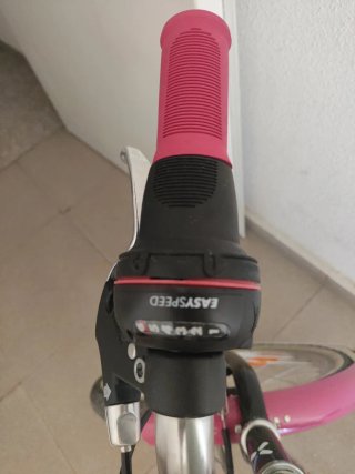 Bicicleta infantil rosa y negra