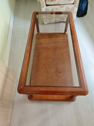 Mesa de centro madera y cristal