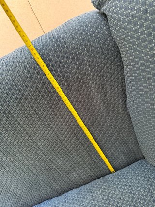 Sofá 3 plazas azul tela (urge venta)