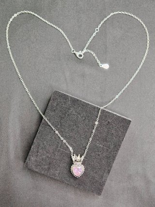 Collar Corazón Lila Plata de Ley 925