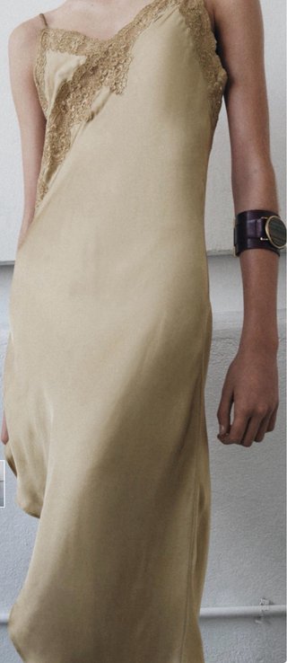 Zara Vestido Satinado S Asimétrico