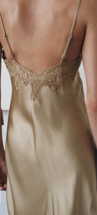 Zara Vestido Satinado S Asimétrico