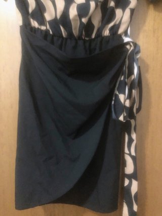 Mini abito estivo fantasia beige/nero