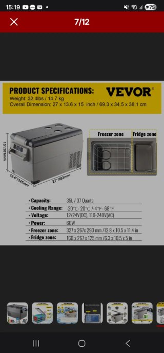 Nevera 12v compresor 35L NUEVA