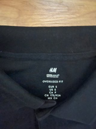 Polo H&M Negro Talla S Hombre