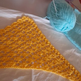 Bandana uncinetto cotone gialla