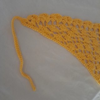 Bandana uncinetto cotone gialla