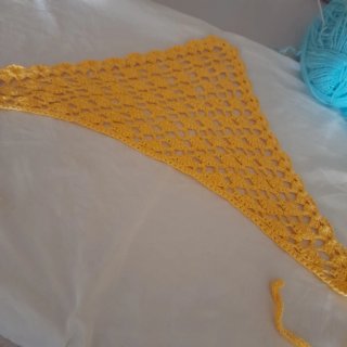 Bandana uncinetto cotone gialla