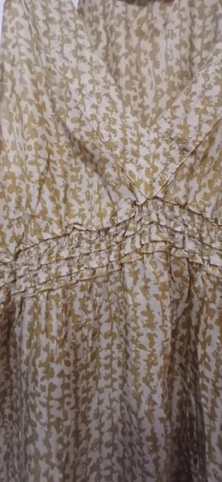 Top Liu Jo seta 100% verde oliva e beige satinato
