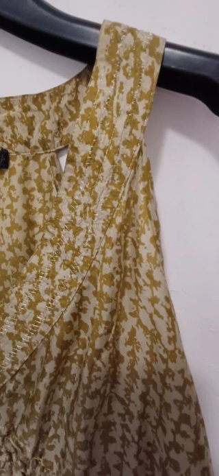 Top Liu Jo seta 100% verde oliva e beige satinato