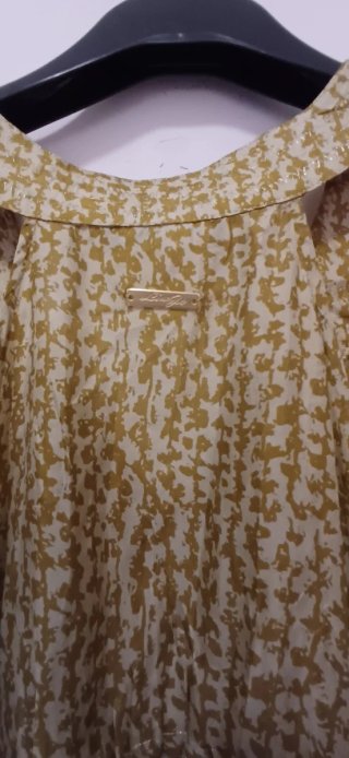 Top Liu Jo seta 100% verde oliva e beige satinato