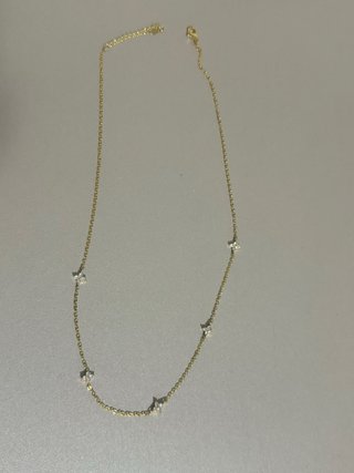 Collana placcata oro con fiorellini zirconi