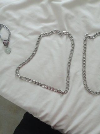 2 collares y 1 pulsera acero inoxidable