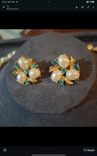 Set gioielli lusso perle e cristalli