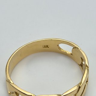 Anillo de oro de 18k. Diseño Cadena. 3.3 g. T-15.