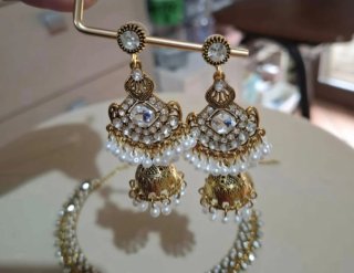 Set gioielli lusso oro e bianco
