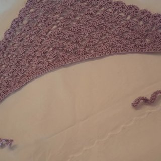Bandana uncinetto cotone lilla taglia unica donna