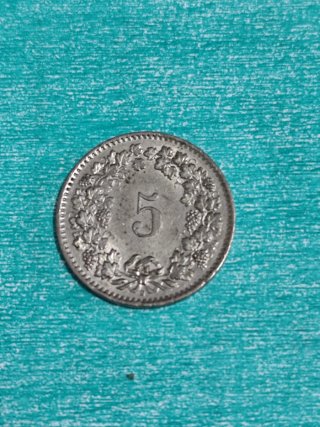 5 Rappen Svizzera 1962 confederatio helvetica
