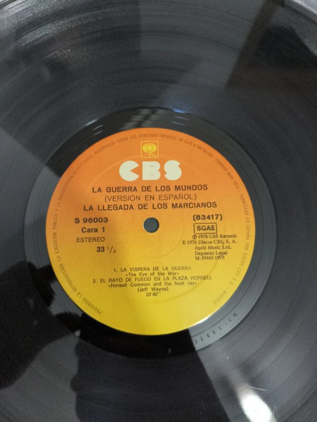 Vinilo La Guerra de los Mundos Musical