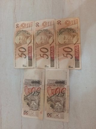Lote 5 Billetes 50 Reales Brasil Antiguos