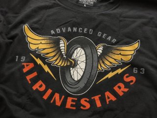 Camiseta Alpinestars negra Racing moto vintage