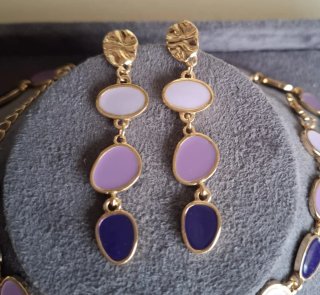 Set gioielli smaltati oro e viola