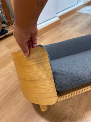 Cama diseño perro madera y tela