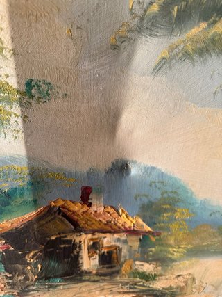 Cuadro decorativo paisaje con casas