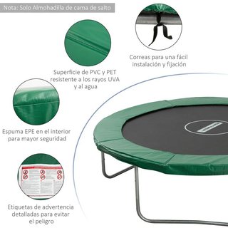 Protector Cama Elástica Ø305 Borde Seguridad Verde