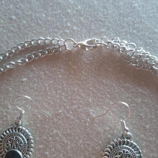 Set gioielli etnico nero e argento