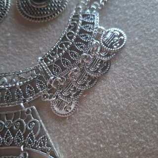 Set gioielli etnico nero e argento