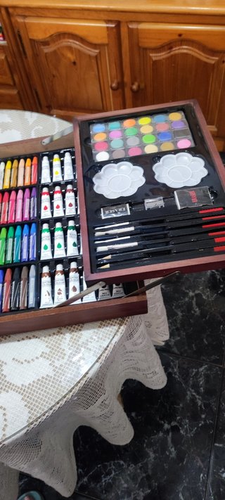 Maletín de pintura madera